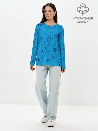 Лонгслив женский. Хлопок / Наполи Блю