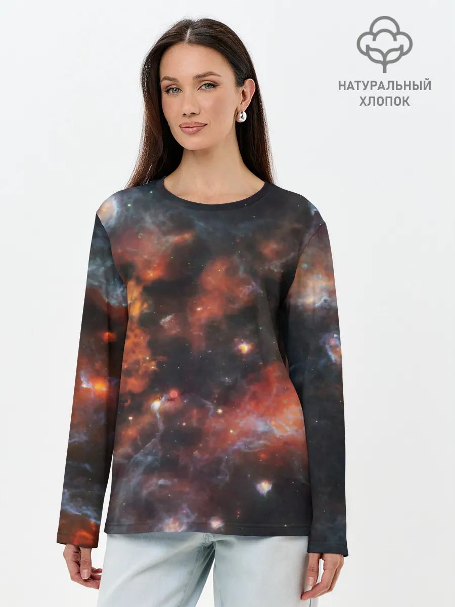 Лонгслив женский. Хлопок / Гигантская Вселенная