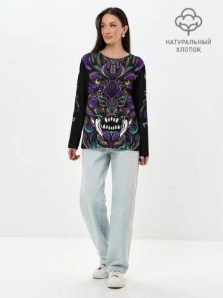 Лонгслив женский. Хлопок / Царь Зверей