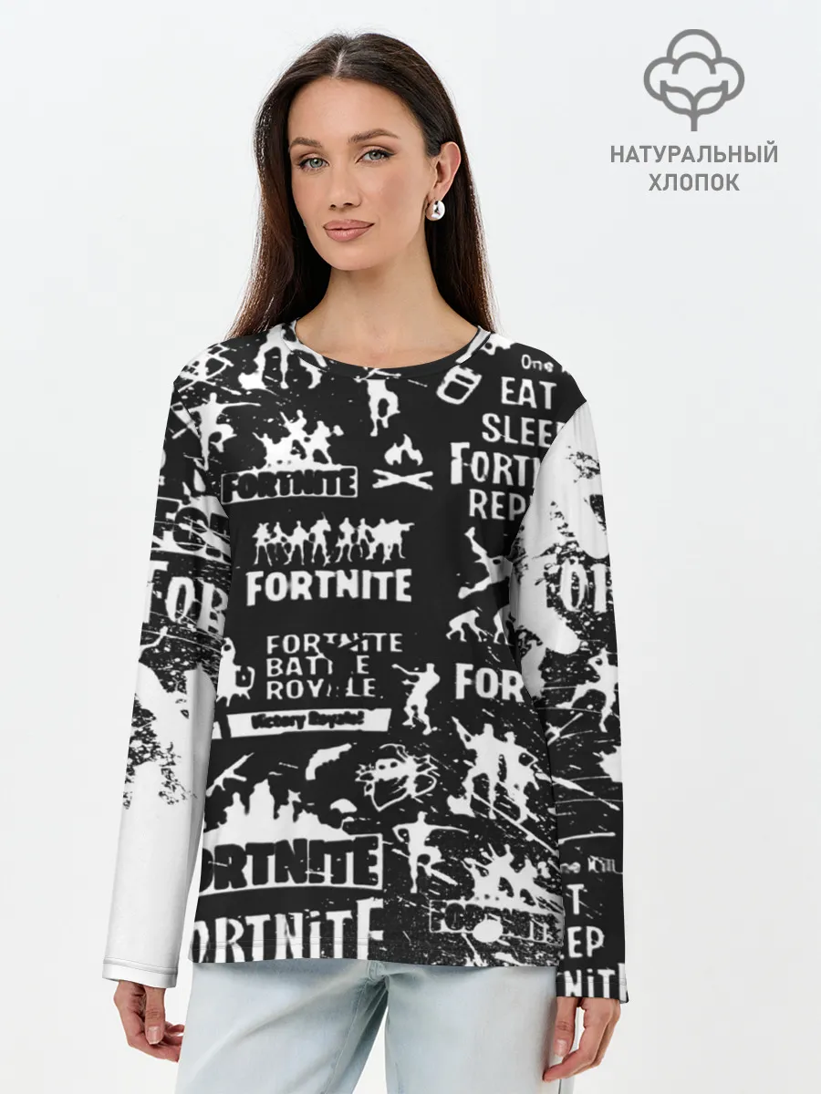 Лонгслив женский. Хлопок / Fortnite.