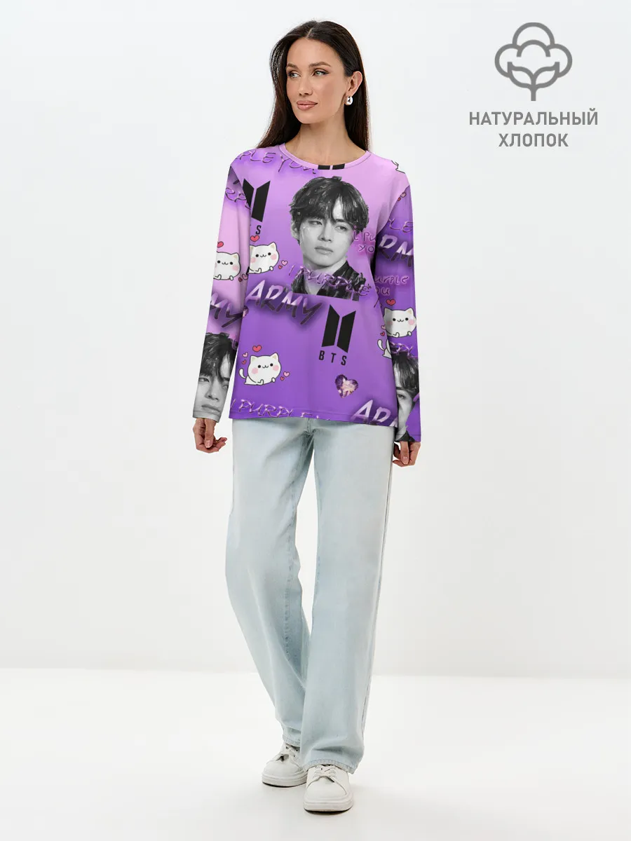 Лонгслив женский. Хлопок / I purple you