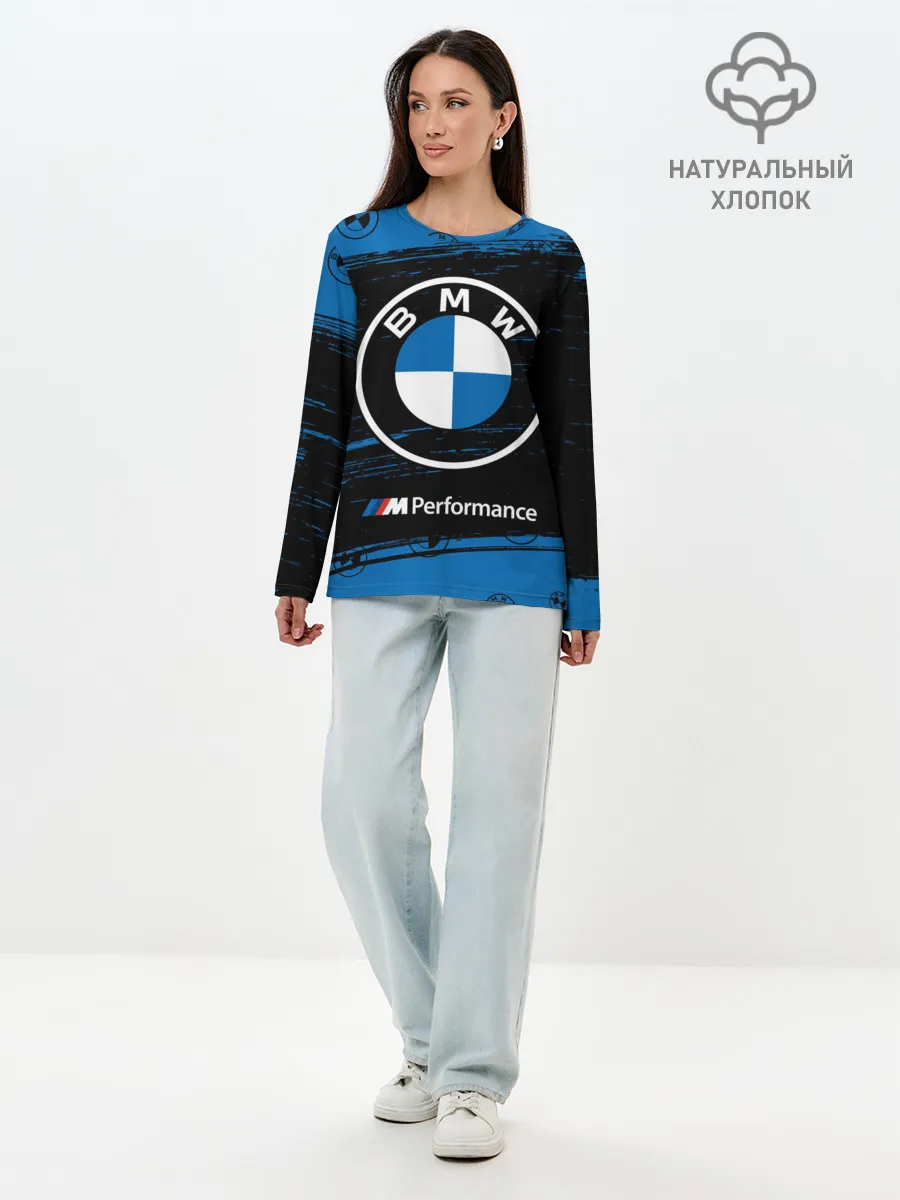 Лонгслив женский. Хлопок / BMW / БМВ