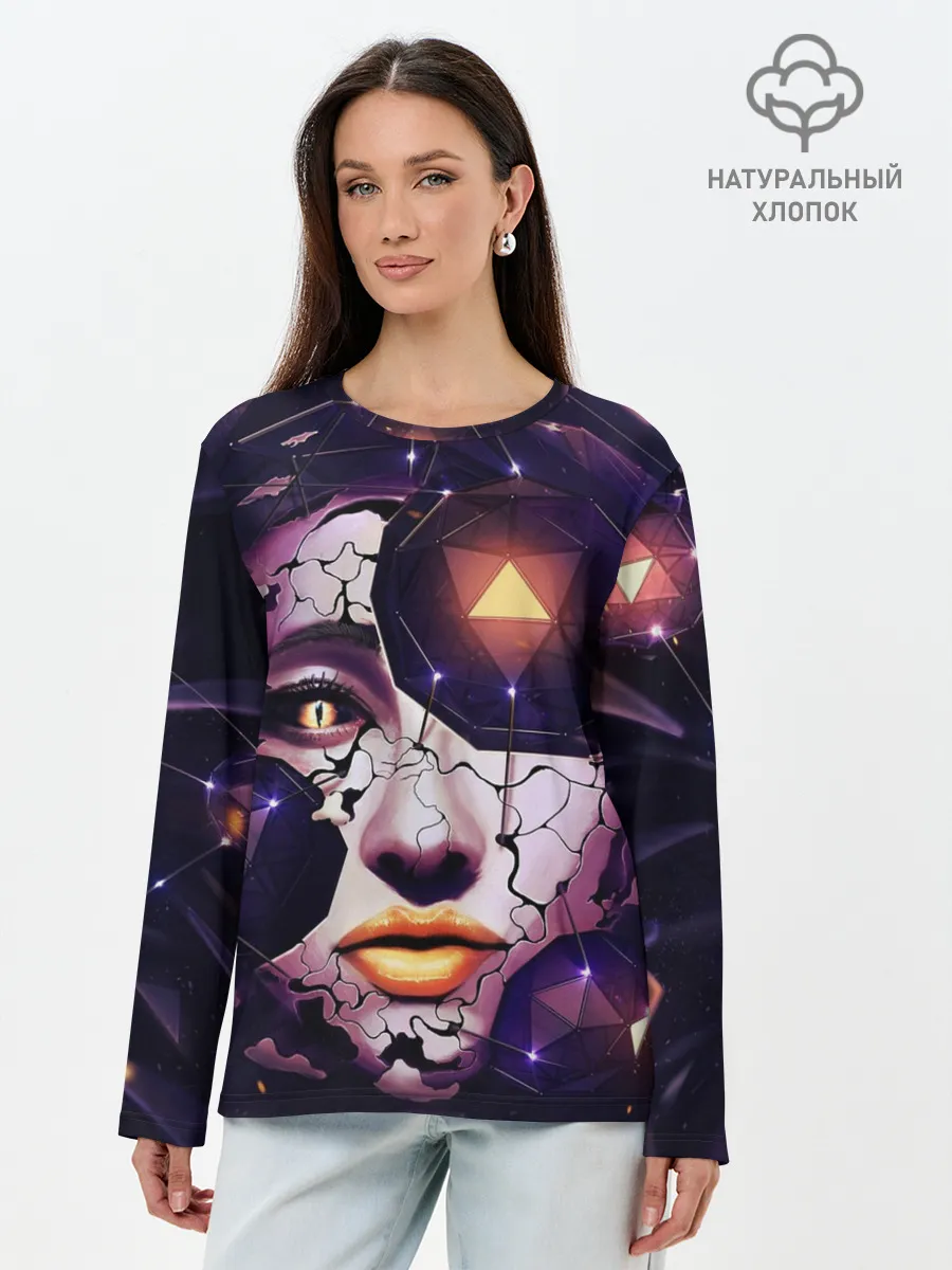 Лонгслив женский. Хлопок / Лицо