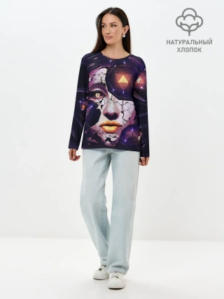 Лонгслив женский. Хлопок / Лицо