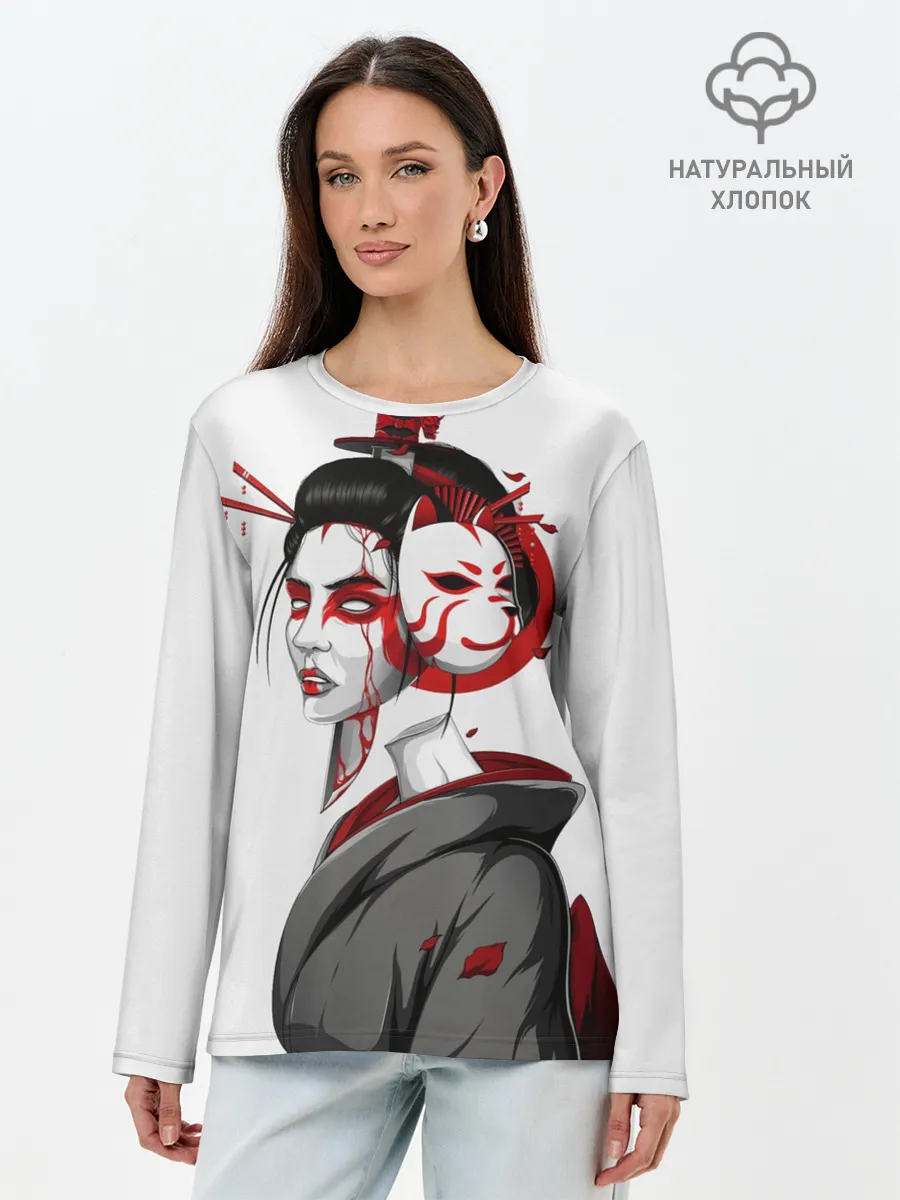 Лонгслив женский. Хлопок / Гейша