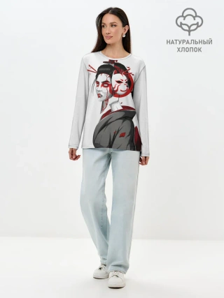 Лонгслив женский. Хлопок / Гейша