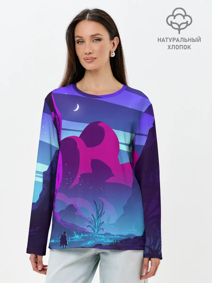 Лонгслив женский. Хлопок / Фентези