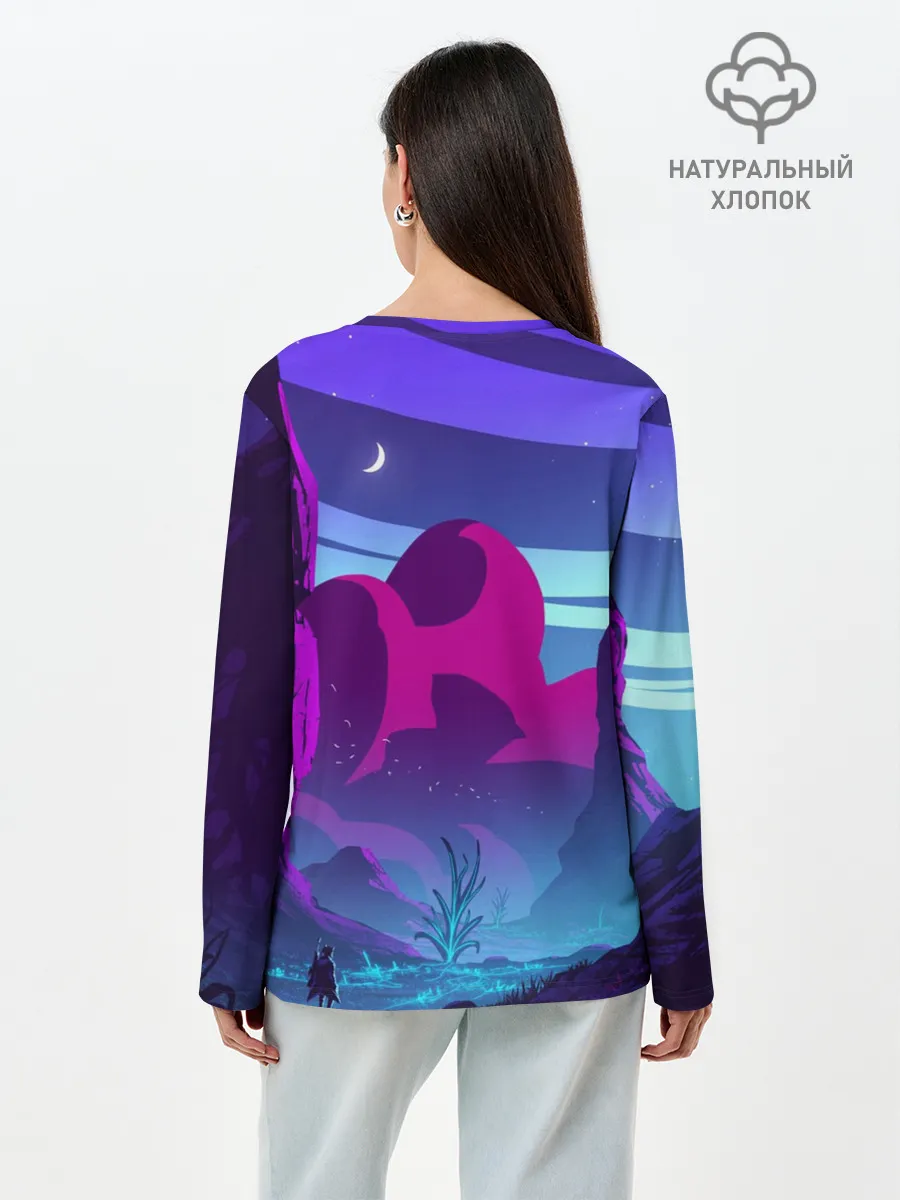 Лонгслив женский. Хлопок / Фентези