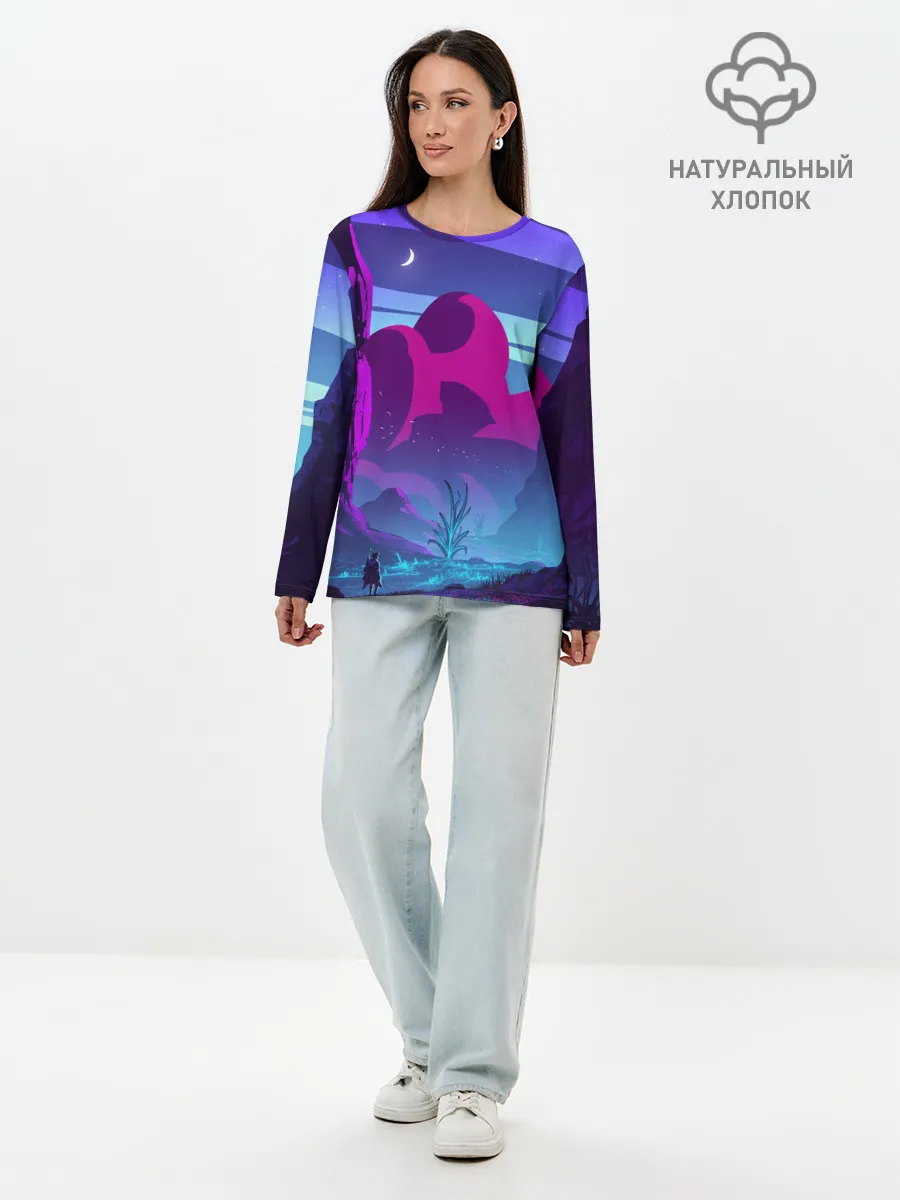 Лонгслив женский. Хлопок / Фентези