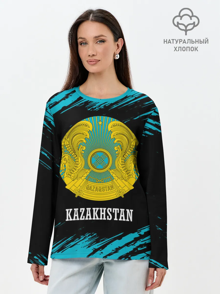 Лонгслив женский. Хлопок / KAZAKHSTAN / КАЗАХСТАН