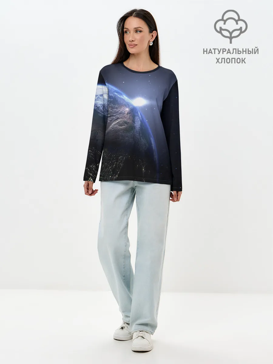 Лонгслив женский. Хлопок / Earth