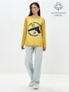 Лонгслив женский. Хлопок / Лучше старенький ТТ... желтый фон
