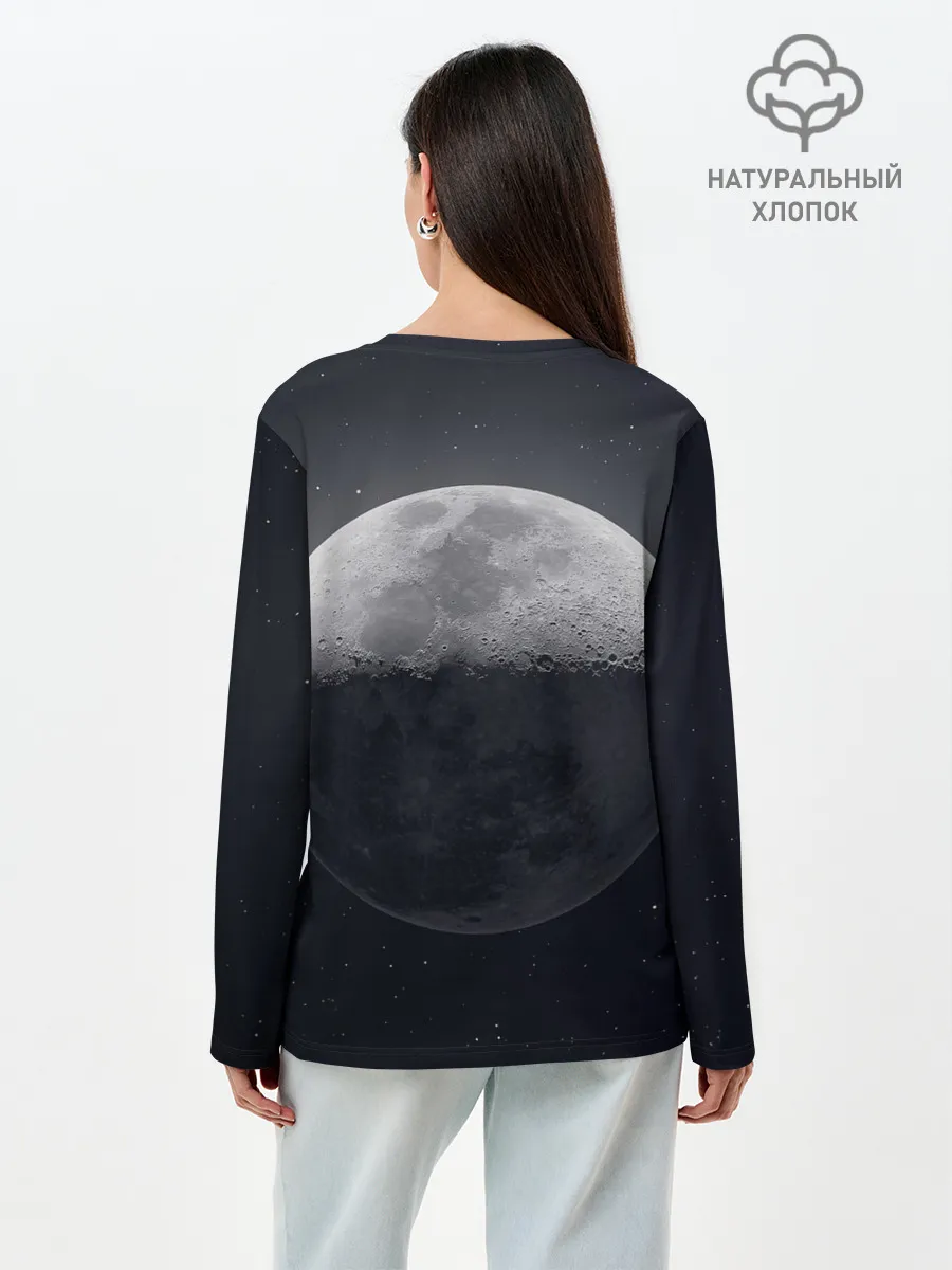 Лонгслив женский. Хлопок / луна