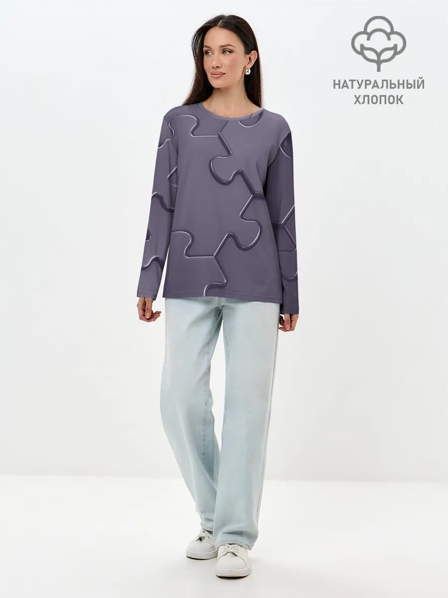 Лонгслив женский. Хлопок / Puzzles