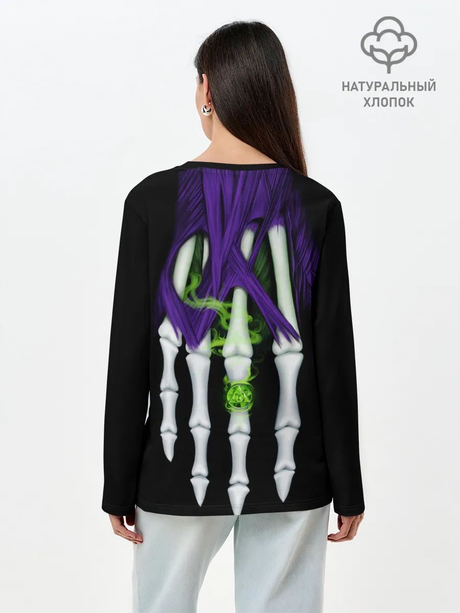 Лонгслив женский. Хлопок / Нежить Чернокнижник