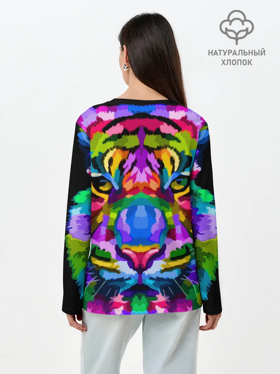 Лонгслив женский. Хлопок / Neon tiger