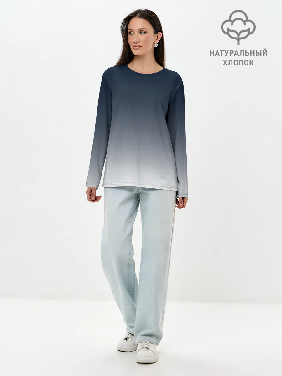 Лонгслив женский. Хлопок / Градиент