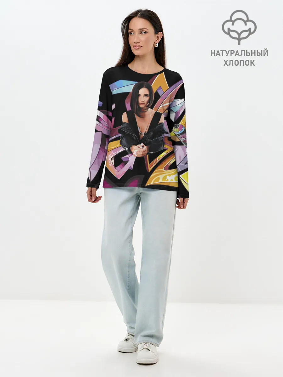 Лонгслив женский. Хлопок / Supergirl