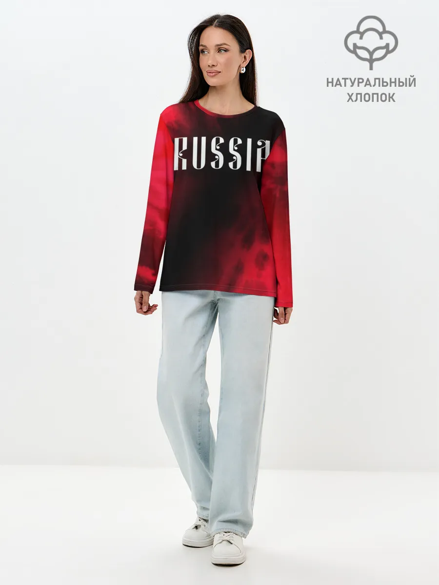 Лонгслив женский. Хлопок / RUSSIA / РОССИЯ