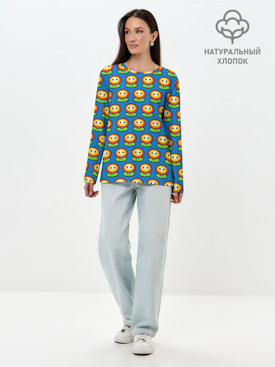 Лонгслив женский. Хлопок / Super Mario
