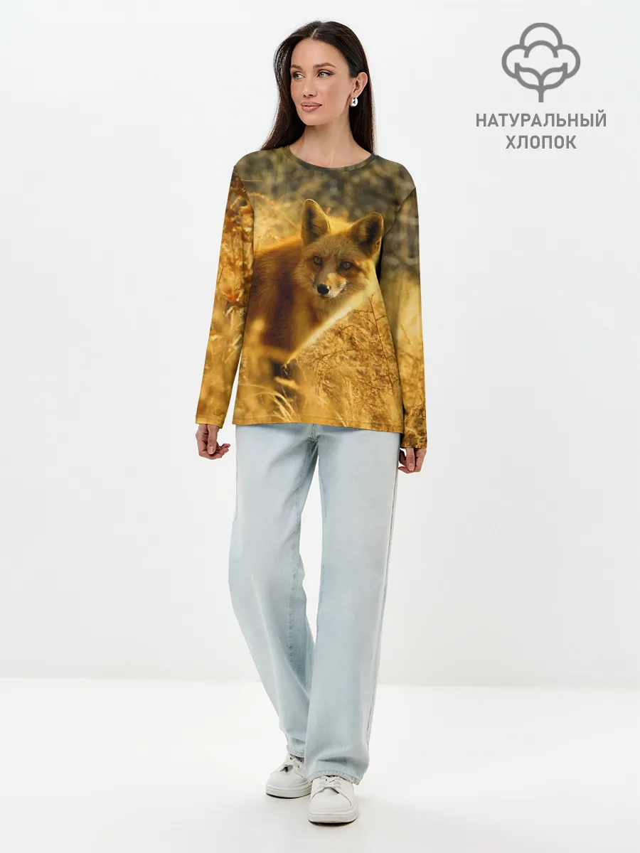 Лонгслив женский. Хлопок / Рыжая Лиса