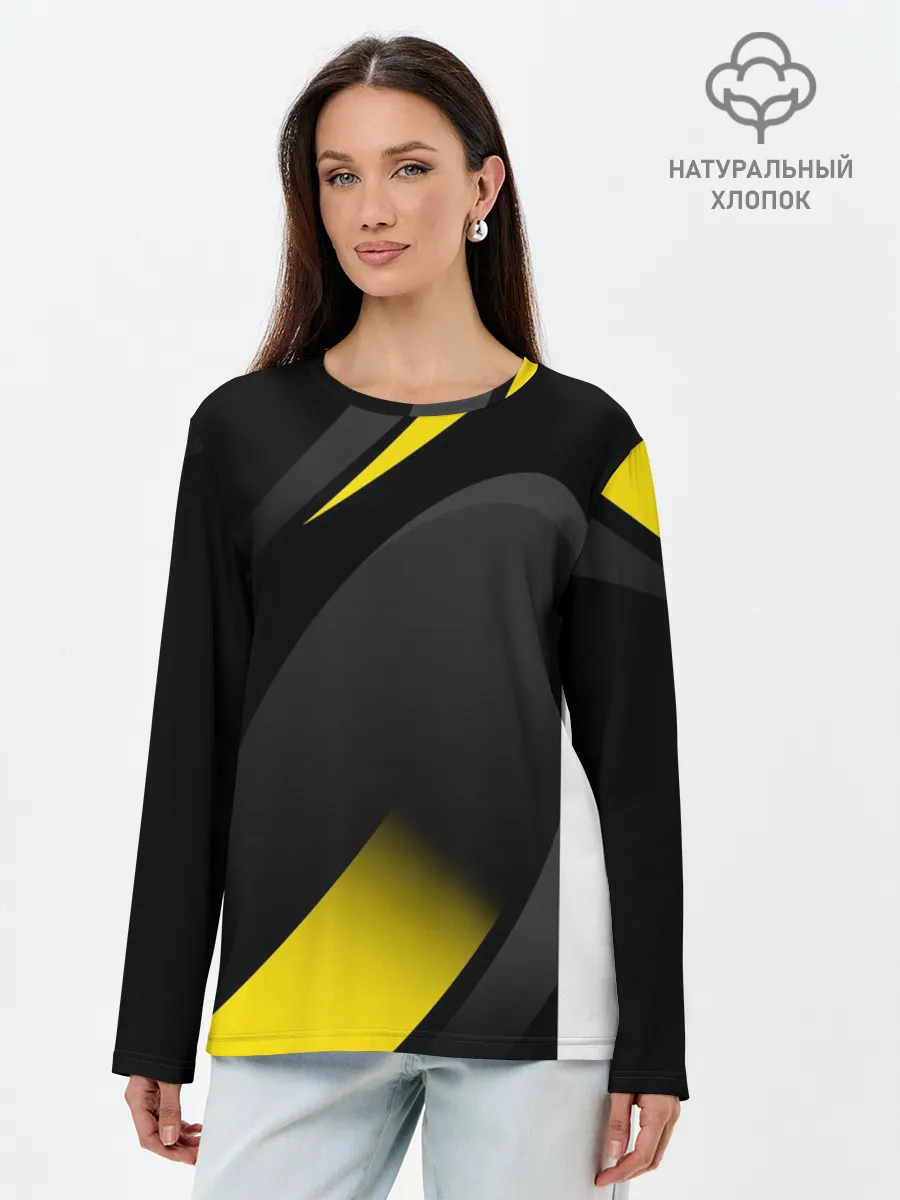 Лонгслив женский. Хлопок / SPORT WEAR YELLOW