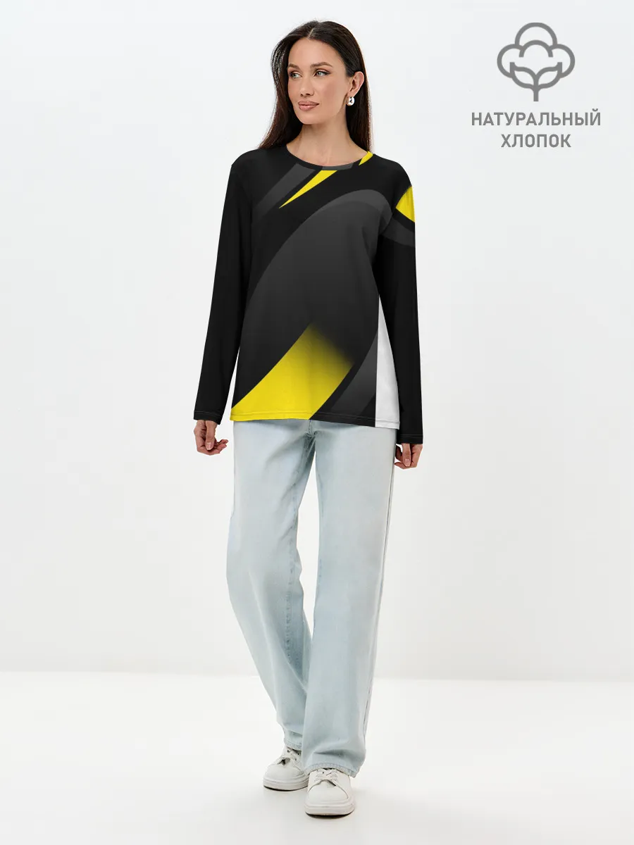 Лонгслив женский. Хлопок / SPORT WEAR YELLOW