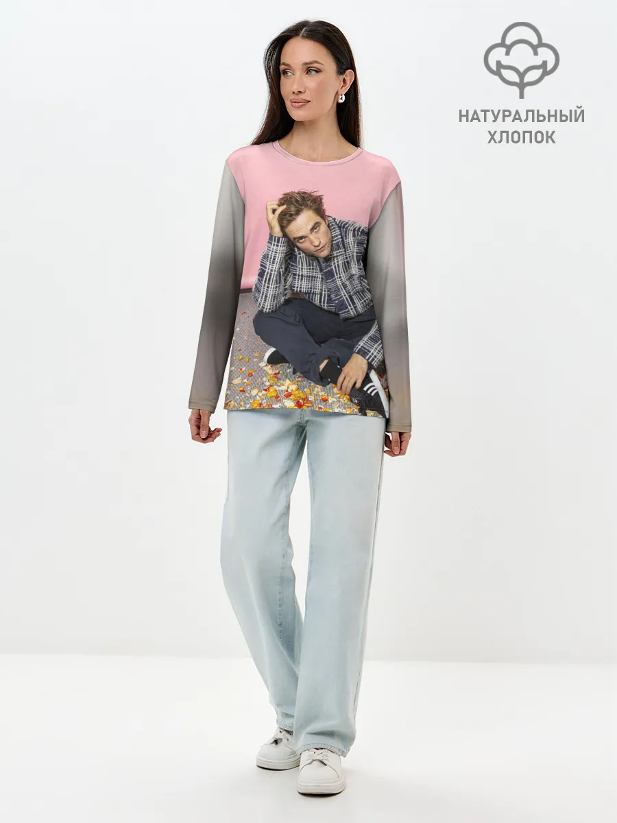 Лонгслив женский. Хлопок / Роберт Паттинсон