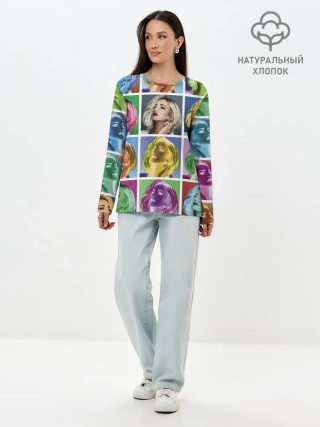 Лонгслив женский. Хлопок / Buzova pop-art