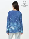 Лонгслив женский. Хлопок / Снежинки.