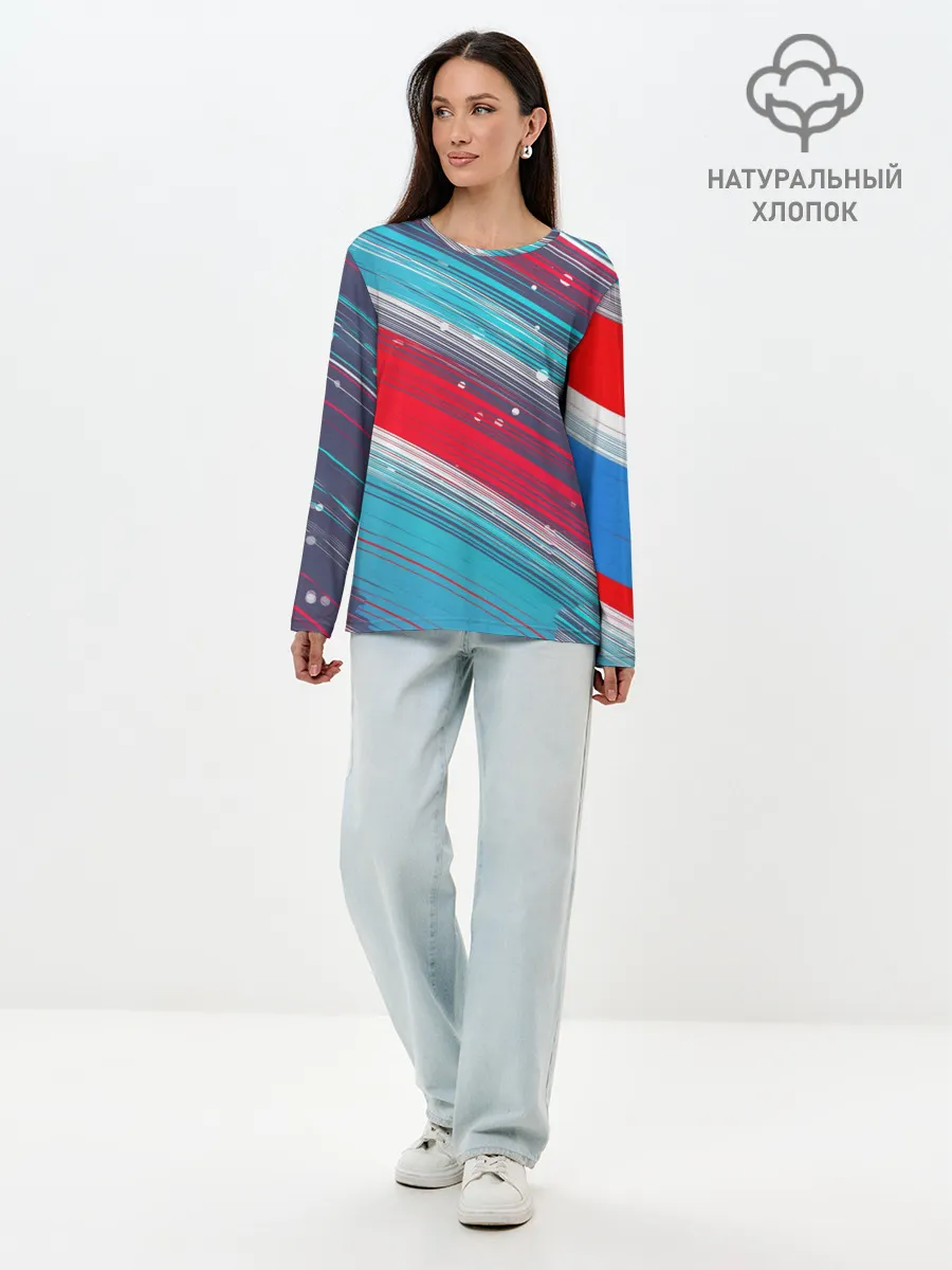 Лонгслив женский. Хлопок / Спорт