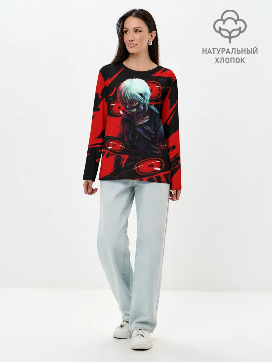 Лонгслив женский. Хлопок / Канеки Кен