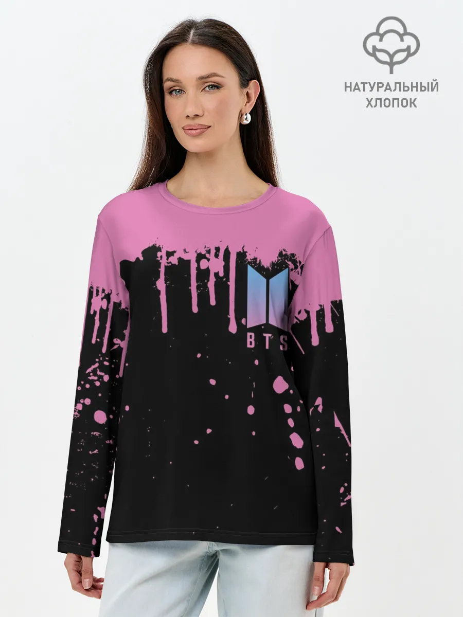 Лонгслив женский. Хлопок / BTS