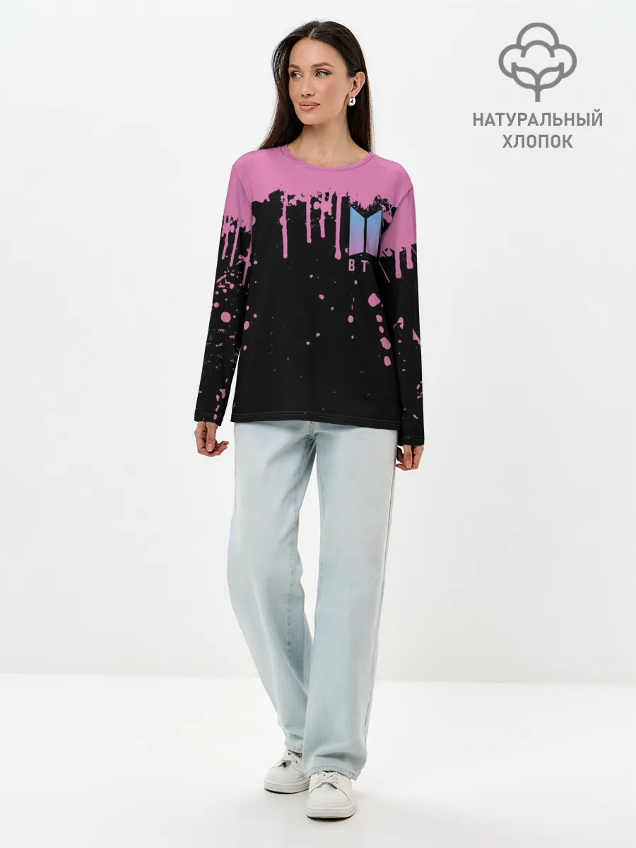 Лонгслив женский. Хлопок / BTS