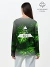 Лонгслив женский. Хлопок / Листья зеленые CODE ERROR 404