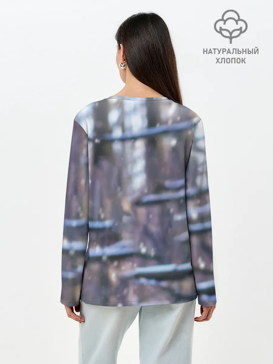 Лонгслив женский. Хлопок / Золотистый Ретривер