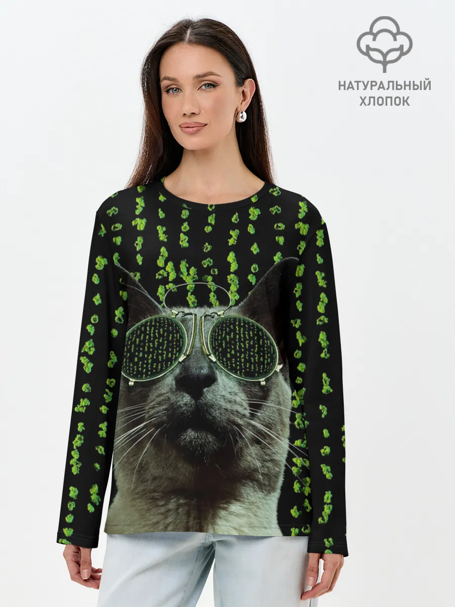 Лонгслив женский. Хлопок / КОТ