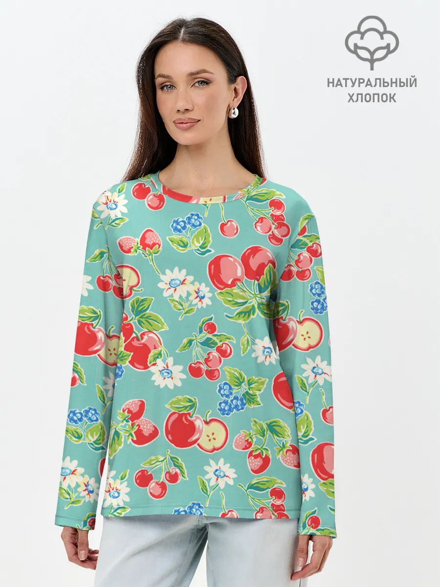 Лонгслив женский. Хлопок / Яркое лето