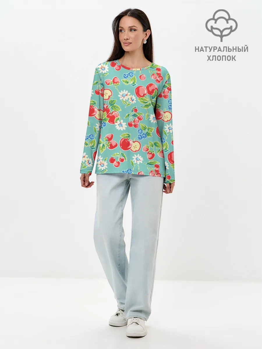 Лонгслив женский. Хлопок / Яркое лето