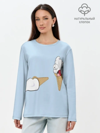 Лонгслив женский. Хлопок / ааа рожок