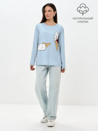 Лонгслив женский. Хлопок / ааа рожок