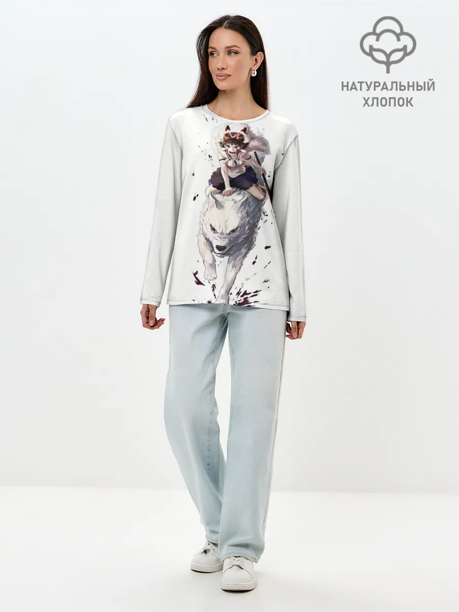 Лонгслив женский. Хлопок / Принцесса Мононоке