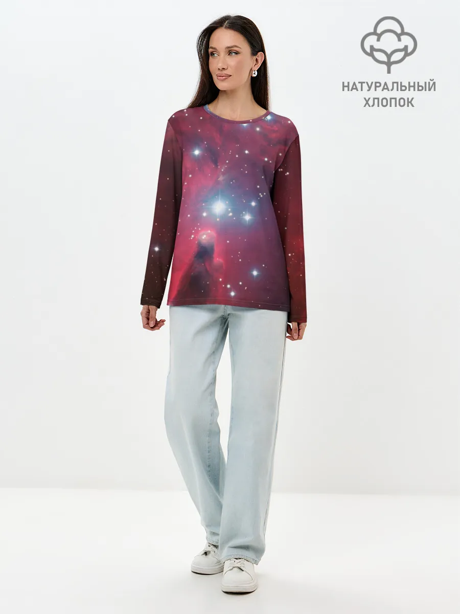 Лонгслив женский. Хлопок / космос