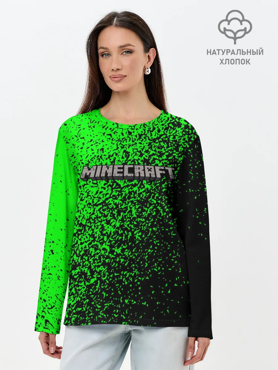 Лонгслив женский. Хлопок / MINECRAFT