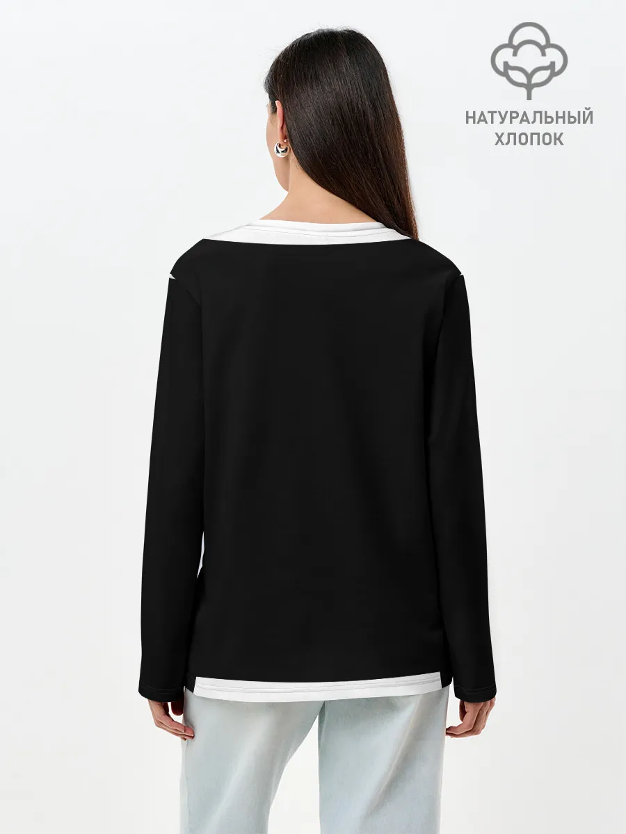 Лонгслив женский. Хлопок / Никогда не сдавайся