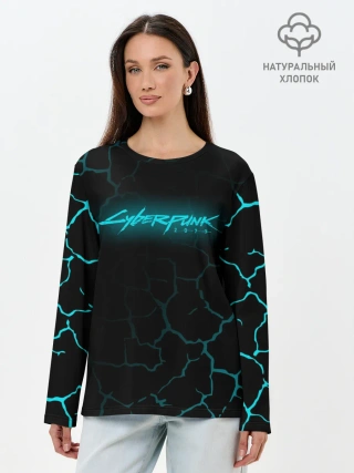 Лонгслив женский. Хлопок / CYBERPUNK 2077.