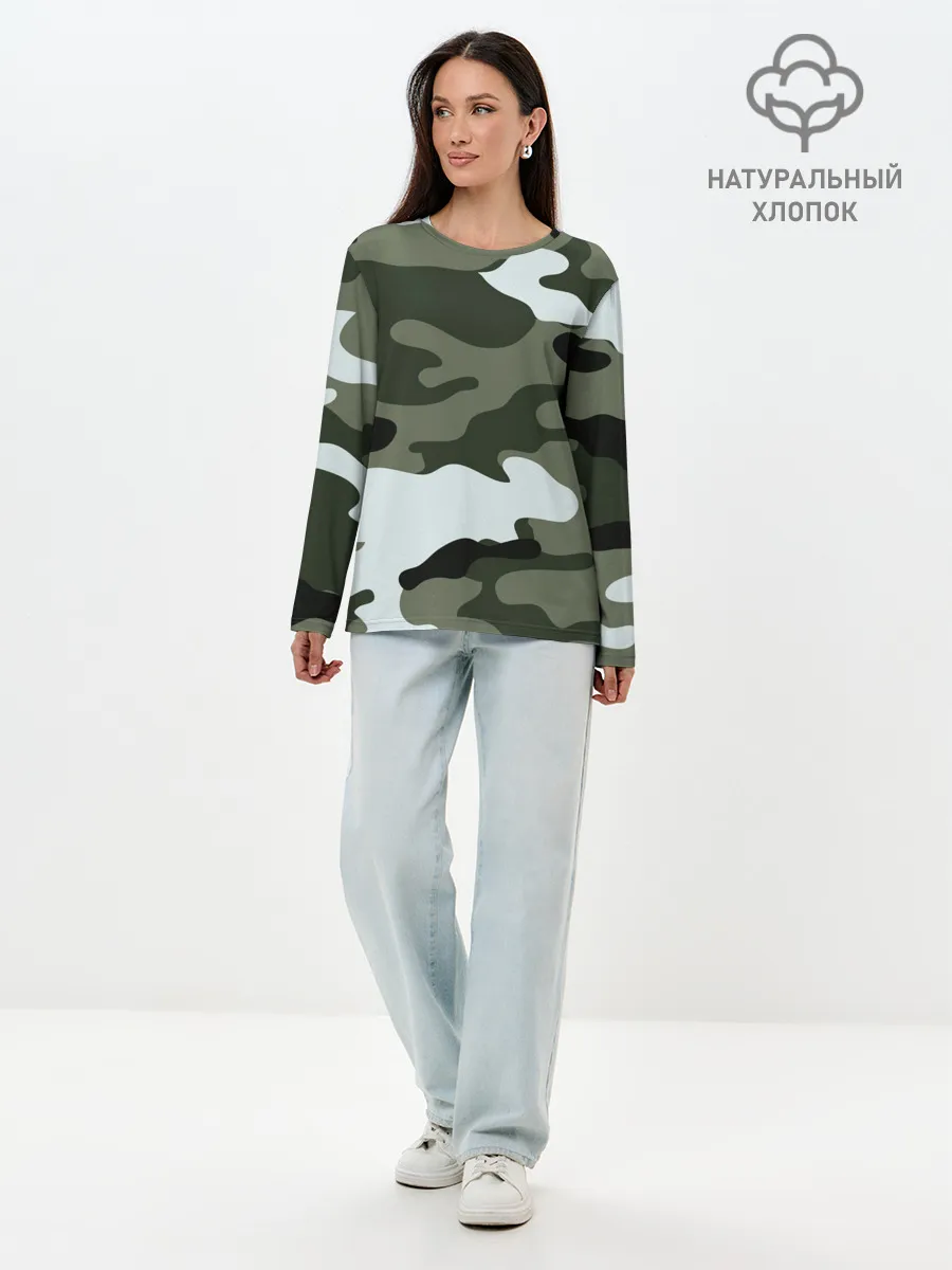 Лонгслив женский. Хлопок / camouflage 2