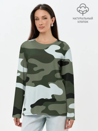 Лонгслив женский. Хлопок / camouflage 2