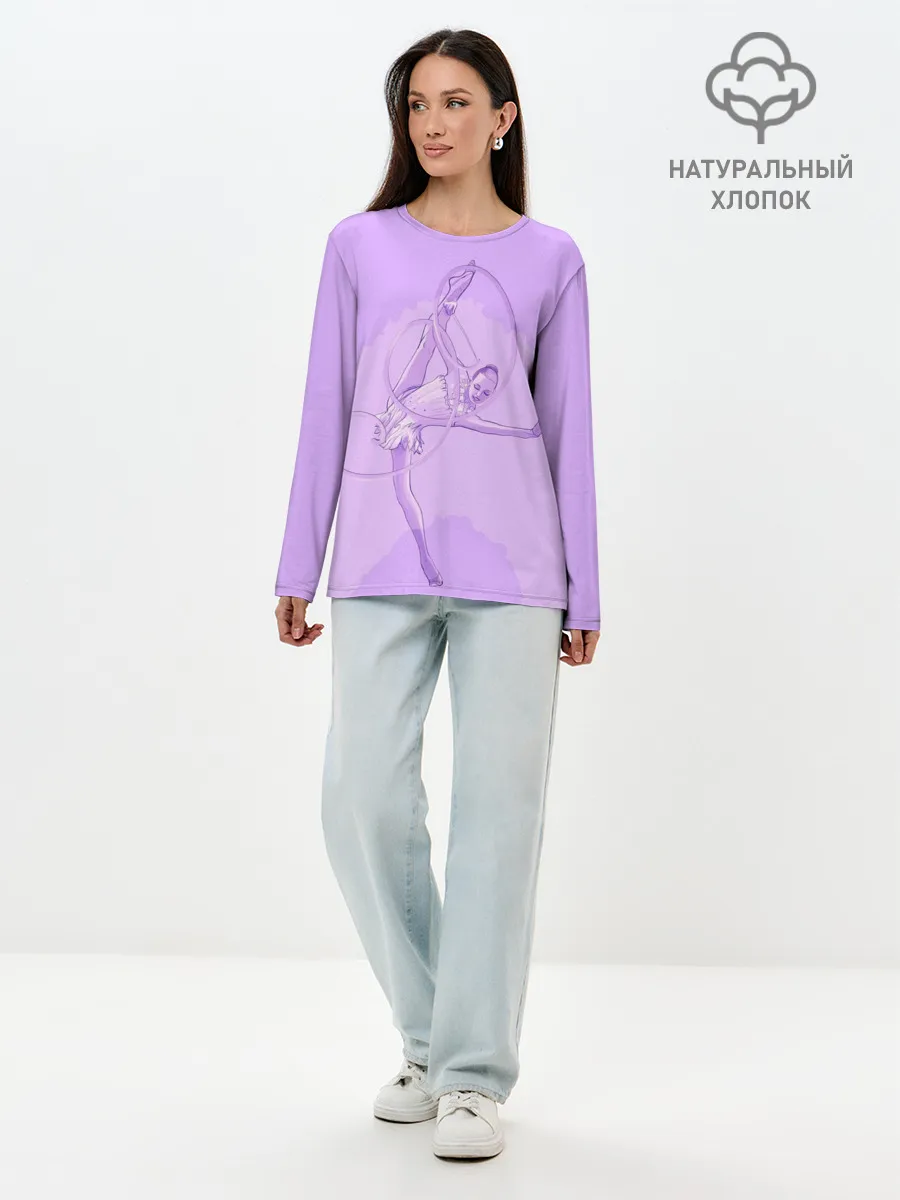 Лонгслив женский. Хлопок / Гимнастика