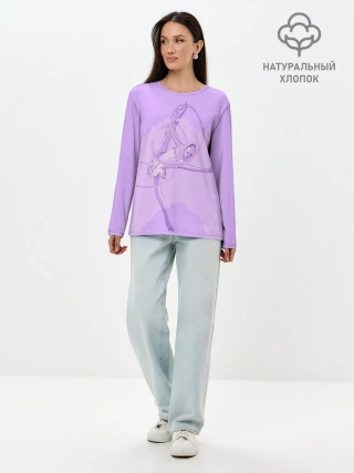 Лонгслив женский. Хлопок / Гимнастика